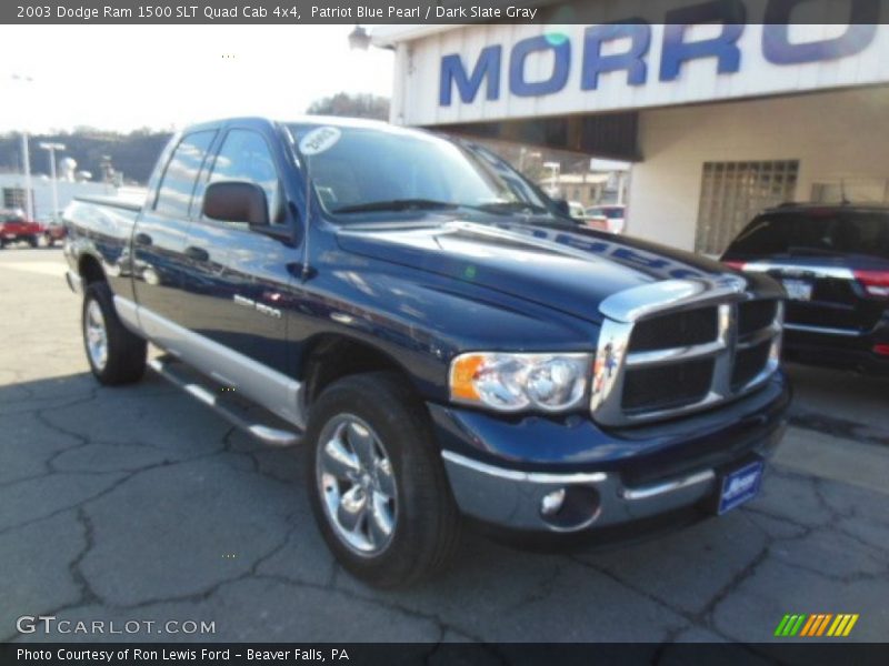 Patriot Blue Pearl / Dark Slate Gray 2003 Dodge Ram 1500 SLT Quad Cab 4x4