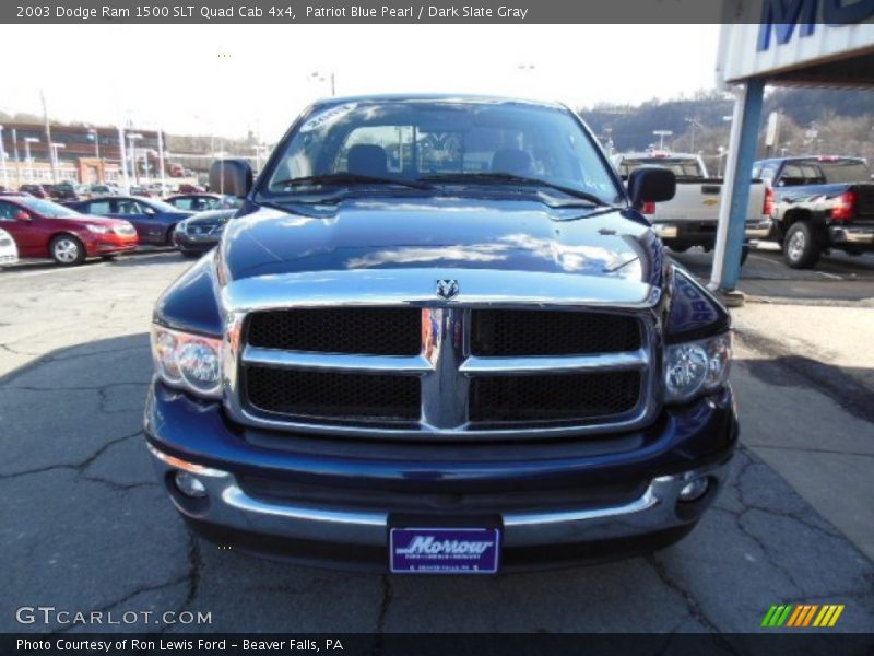 Patriot Blue Pearl / Dark Slate Gray 2003 Dodge Ram 1500 SLT Quad Cab 4x4