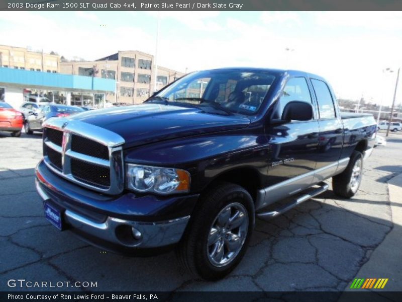 Patriot Blue Pearl / Dark Slate Gray 2003 Dodge Ram 1500 SLT Quad Cab 4x4