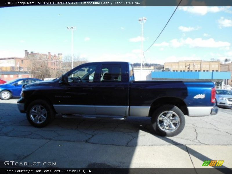 Patriot Blue Pearl / Dark Slate Gray 2003 Dodge Ram 1500 SLT Quad Cab 4x4