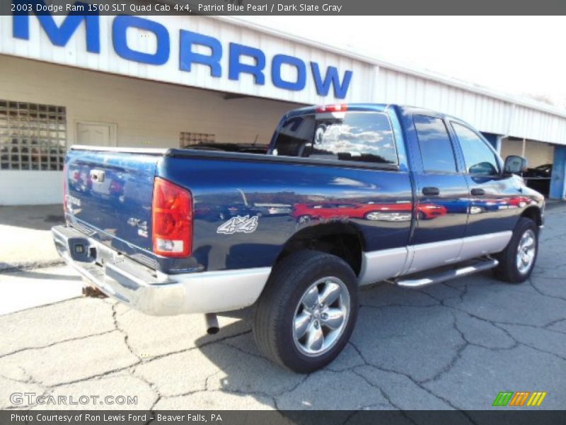 Patriot Blue Pearl / Dark Slate Gray 2003 Dodge Ram 1500 SLT Quad Cab 4x4