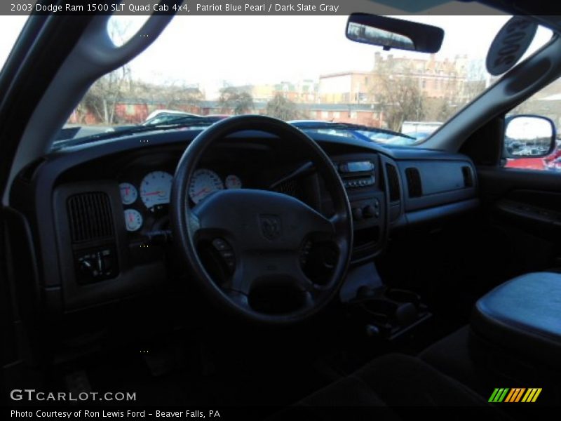 Patriot Blue Pearl / Dark Slate Gray 2003 Dodge Ram 1500 SLT Quad Cab 4x4