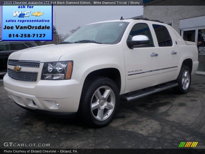 White Diamond Tricoat / Ebony 2013 Chevrolet Avalanche LTZ 4x4 Black Diamond Edition