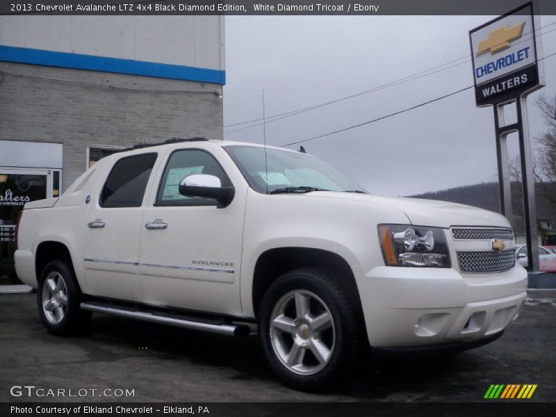 White Diamond Tricoat / Ebony 2013 Chevrolet Avalanche LTZ 4x4 Black Diamond Edition