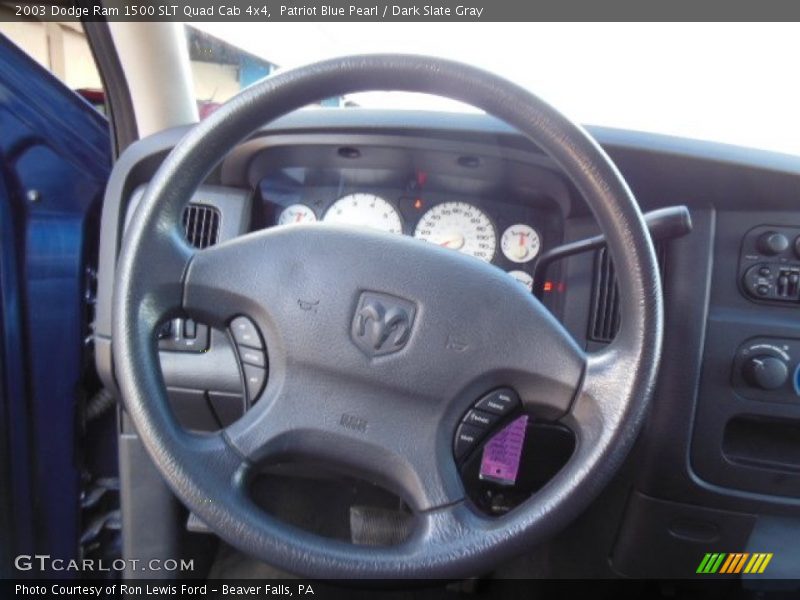 Patriot Blue Pearl / Dark Slate Gray 2003 Dodge Ram 1500 SLT Quad Cab 4x4