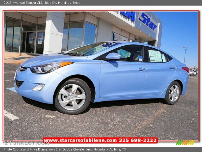 Blue Sky Metallic / Beige 2013 Hyundai Elantra GLS