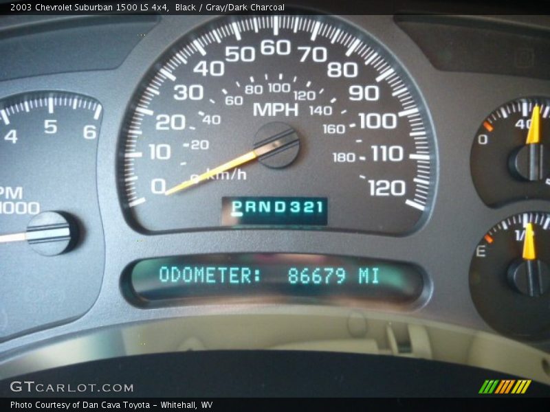 Black / Gray/Dark Charcoal 2003 Chevrolet Suburban 1500 LS 4x4