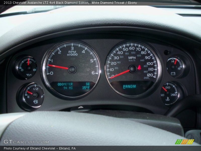 White Diamond Tricoat / Ebony 2013 Chevrolet Avalanche LTZ 4x4 Black Diamond Edition