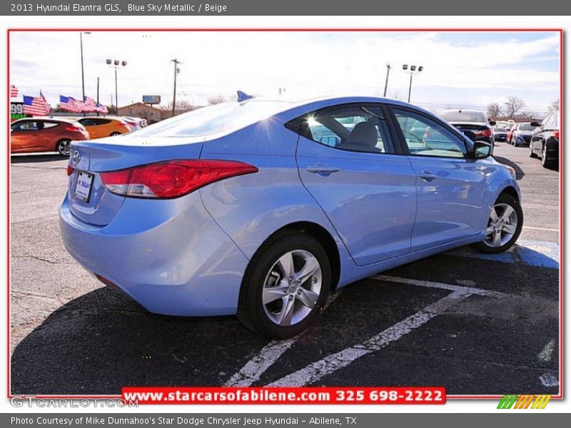 Blue Sky Metallic / Beige 2013 Hyundai Elantra GLS