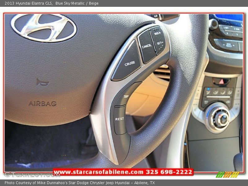 Blue Sky Metallic / Beige 2013 Hyundai Elantra GLS