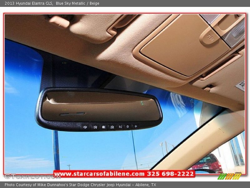 Blue Sky Metallic / Beige 2013 Hyundai Elantra GLS
