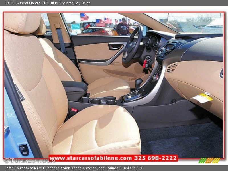 Blue Sky Metallic / Beige 2013 Hyundai Elantra GLS