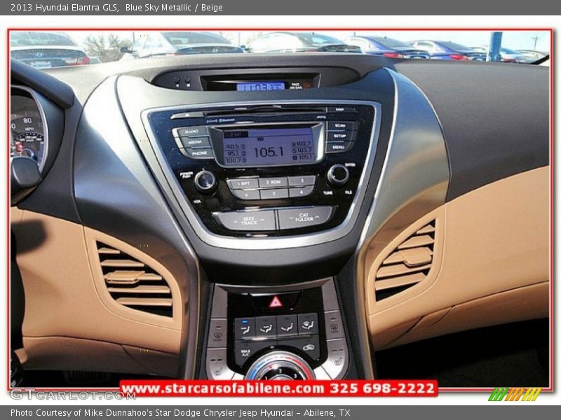 Blue Sky Metallic / Beige 2013 Hyundai Elantra GLS