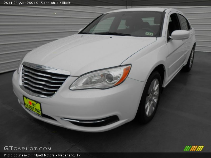 Stone White / Black 2011 Chrysler 200 LX