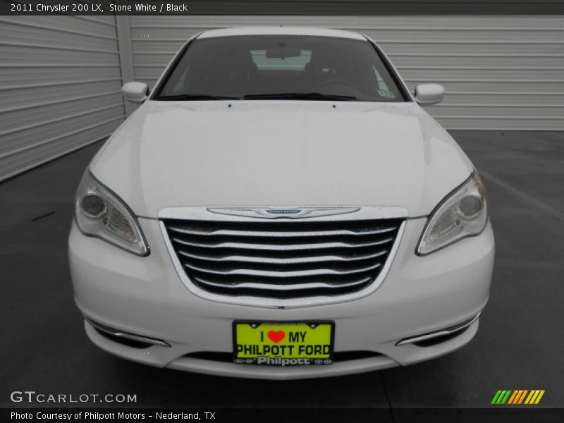 Stone White / Black 2011 Chrysler 200 LX