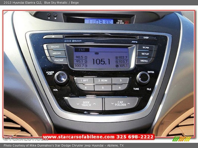 Blue Sky Metallic / Beige 2013 Hyundai Elantra GLS