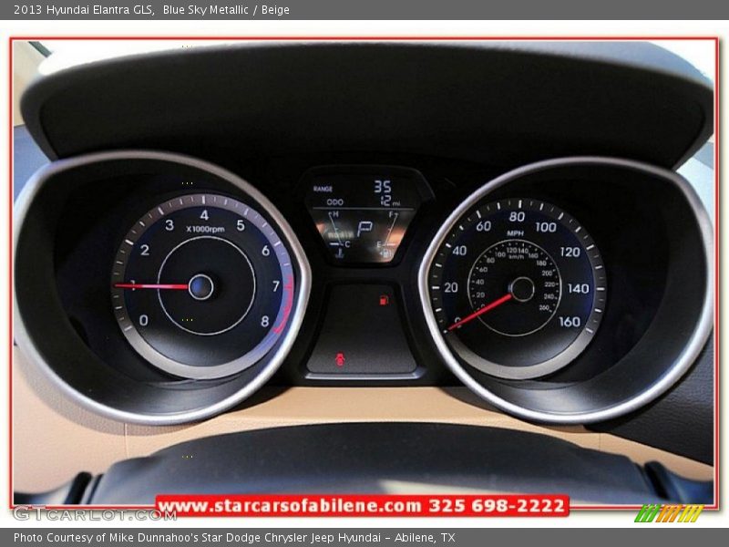 Blue Sky Metallic / Beige 2013 Hyundai Elantra GLS