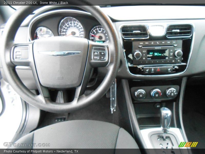 Stone White / Black 2011 Chrysler 200 LX
