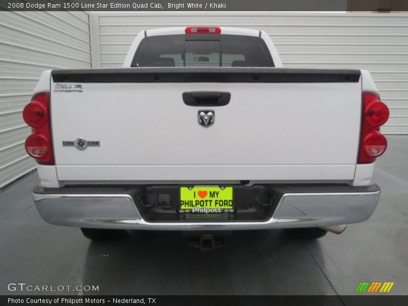 Bright White / Khaki 2008 Dodge Ram 1500 Lone Star Edition Quad Cab
