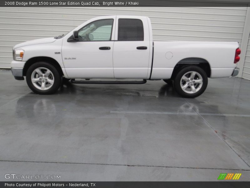 Bright White / Khaki 2008 Dodge Ram 1500 Lone Star Edition Quad Cab