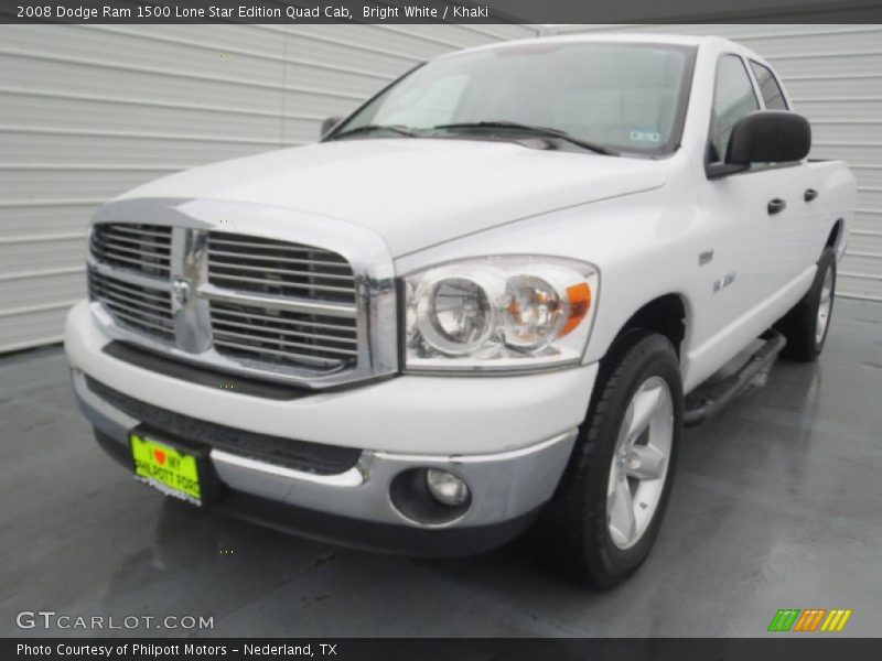 Bright White / Khaki 2008 Dodge Ram 1500 Lone Star Edition Quad Cab