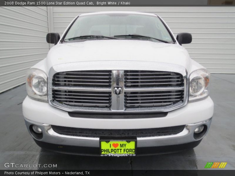 Bright White / Khaki 2008 Dodge Ram 1500 Lone Star Edition Quad Cab