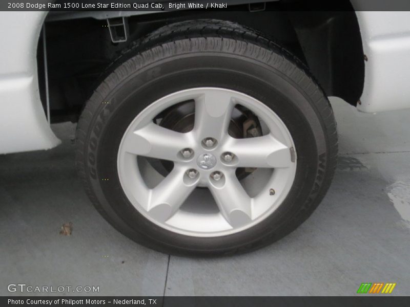 Bright White / Khaki 2008 Dodge Ram 1500 Lone Star Edition Quad Cab