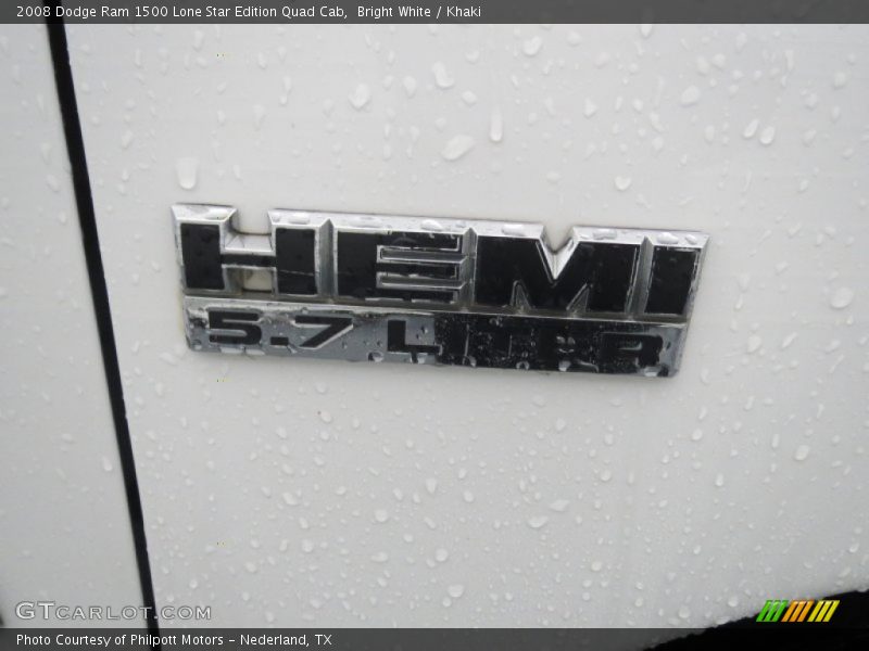 Bright White / Khaki 2008 Dodge Ram 1500 Lone Star Edition Quad Cab