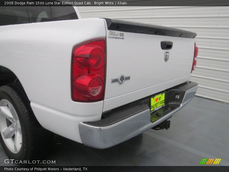 Bright White / Khaki 2008 Dodge Ram 1500 Lone Star Edition Quad Cab