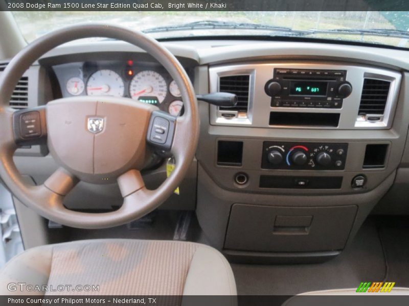 Bright White / Khaki 2008 Dodge Ram 1500 Lone Star Edition Quad Cab