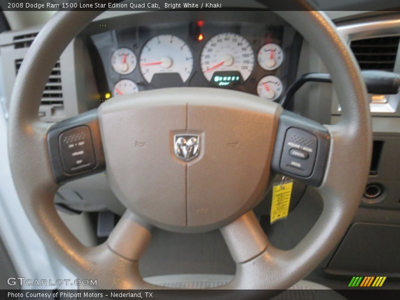 Bright White / Khaki 2008 Dodge Ram 1500 Lone Star Edition Quad Cab