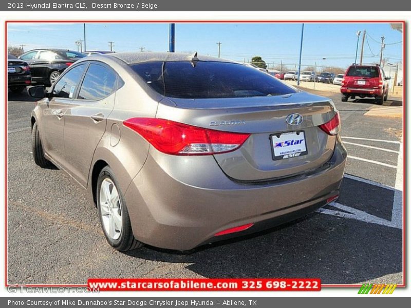 Desert Bronze / Beige 2013 Hyundai Elantra GLS