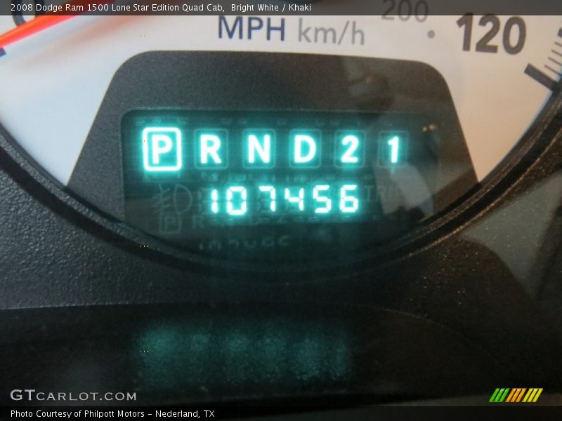 Bright White / Khaki 2008 Dodge Ram 1500 Lone Star Edition Quad Cab