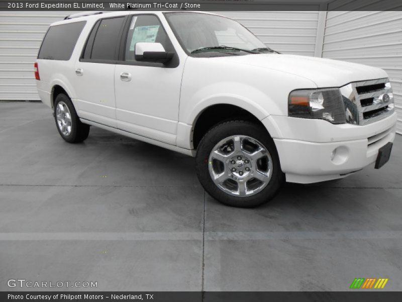 White Platinum Tri-Coat / Stone 2013 Ford Expedition EL Limited