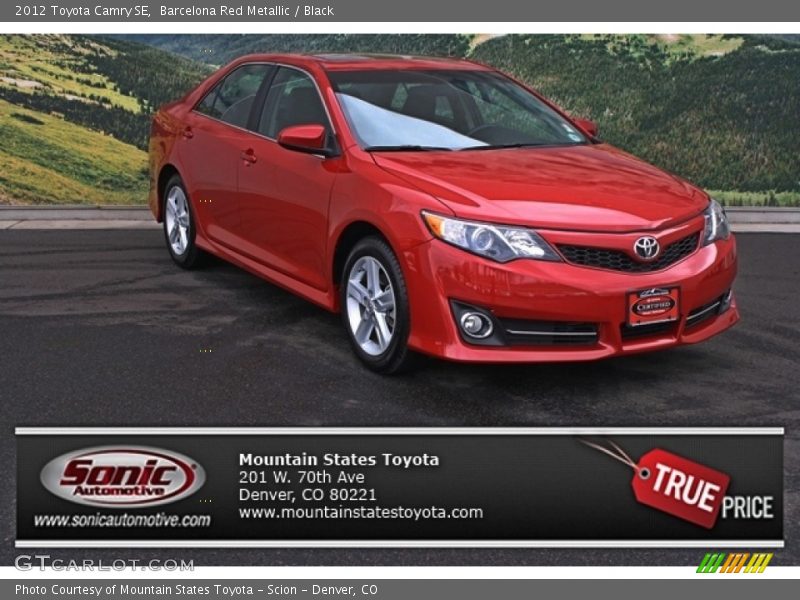Barcelona Red Metallic / Black 2012 Toyota Camry SE