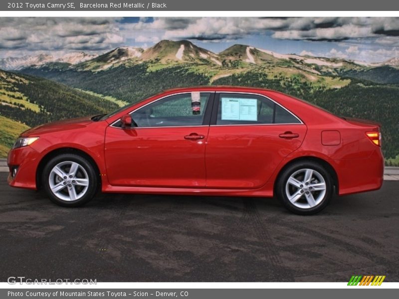 Barcelona Red Metallic / Black 2012 Toyota Camry SE