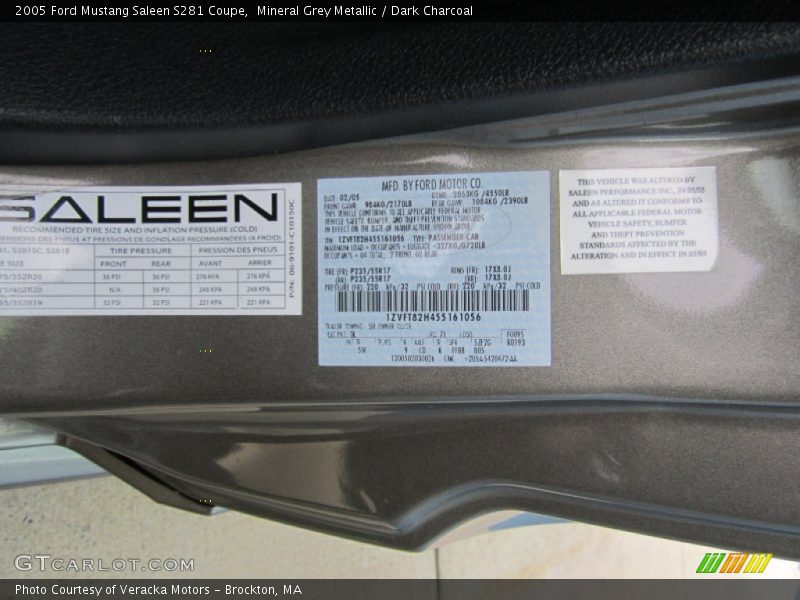 2005 Mustang Saleen S281 Coupe Mineral Grey Metallic Color Code TK