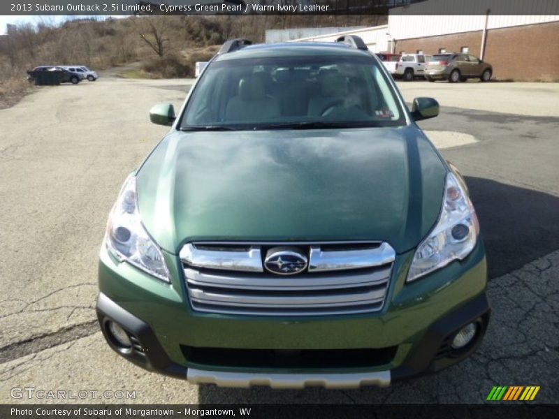 Cypress Green Pearl / Warm Ivory Leather 2013 Subaru Outback 2.5i Limited