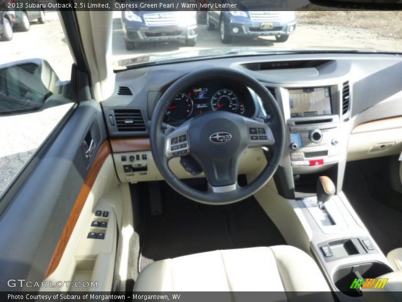 Cypress Green Pearl / Warm Ivory Leather 2013 Subaru Outback 2.5i Limited