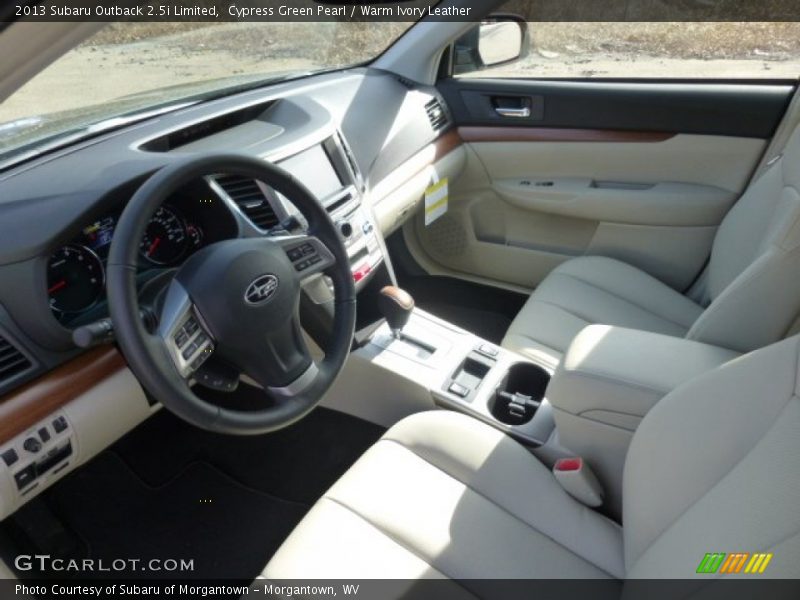 Cypress Green Pearl / Warm Ivory Leather 2013 Subaru Outback 2.5i Limited