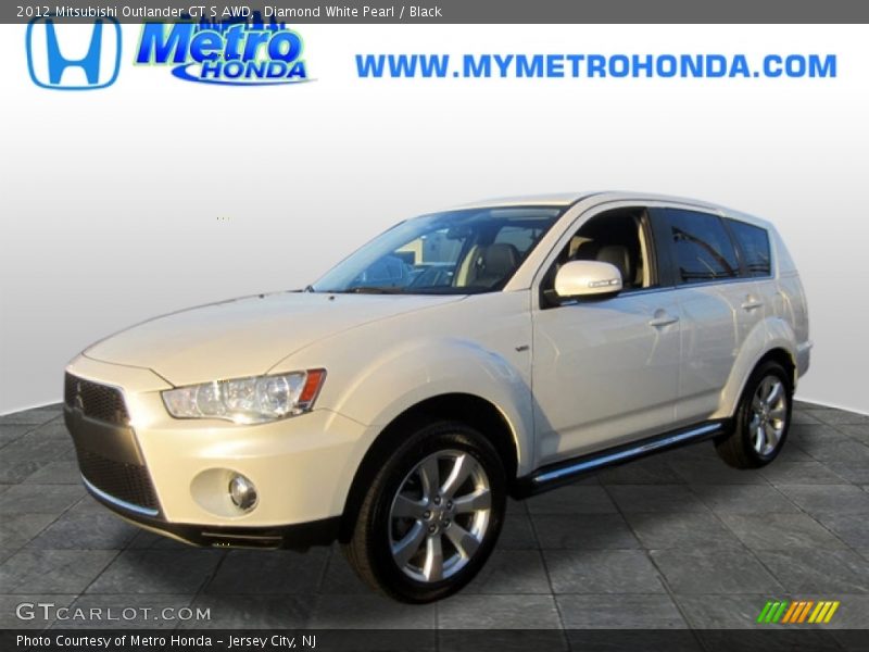 Diamond White Pearl / Black 2012 Mitsubishi Outlander GT S AWD