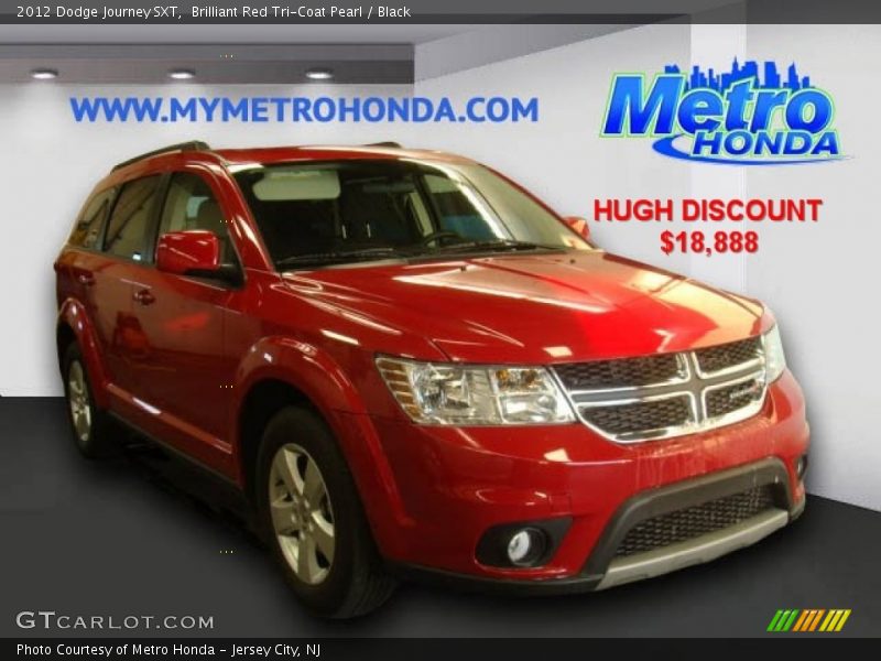 Brilliant Red Tri-Coat Pearl / Black 2012 Dodge Journey SXT