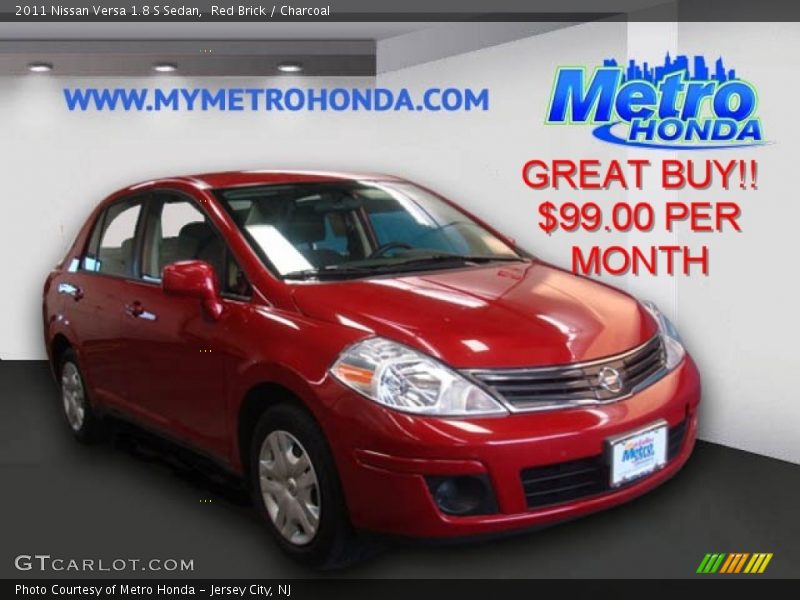 Red Brick / Charcoal 2011 Nissan Versa 1.8 S Sedan
