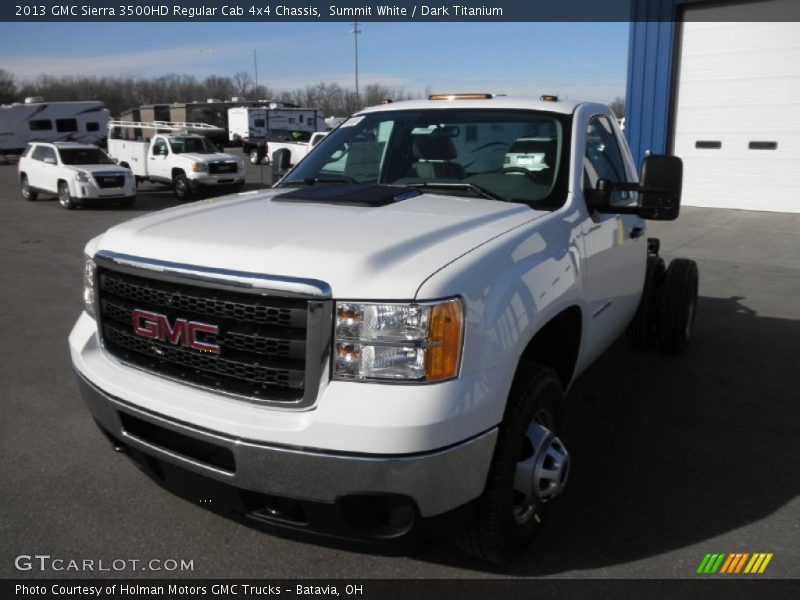 Summit White / Dark Titanium 2013 GMC Sierra 3500HD Regular Cab 4x4 Chassis