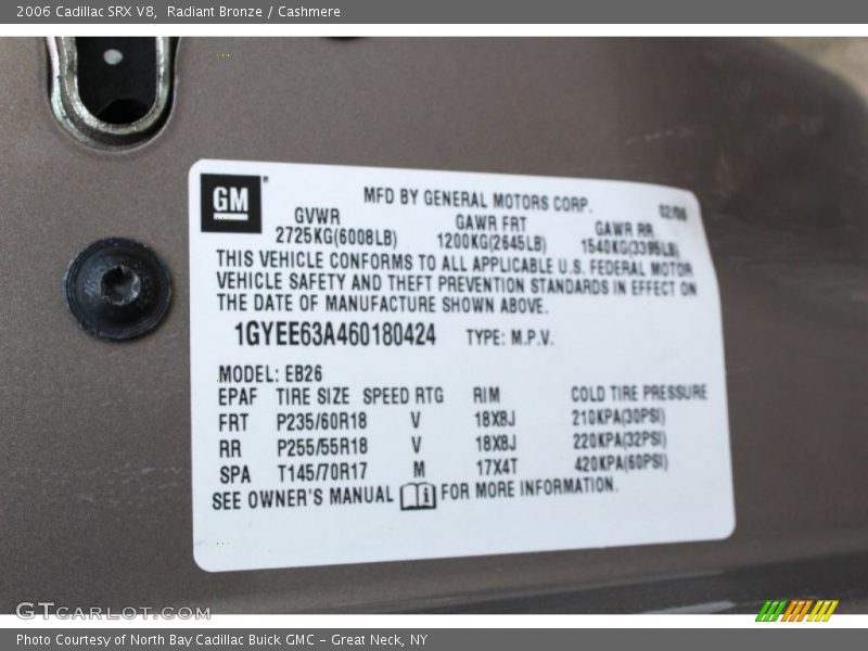 Radiant Bronze / Cashmere 2006 Cadillac SRX V8