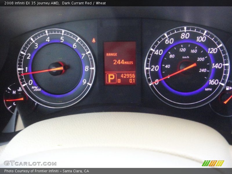 Dark Currant Red / Wheat 2008 Infiniti EX 35 Journey AWD