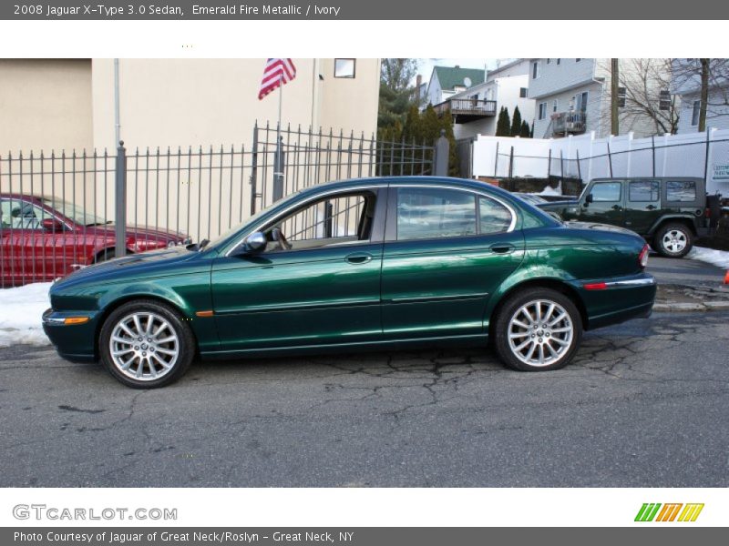 Emerald Fire Metallic / Ivory 2008 Jaguar X-Type 3.0 Sedan
