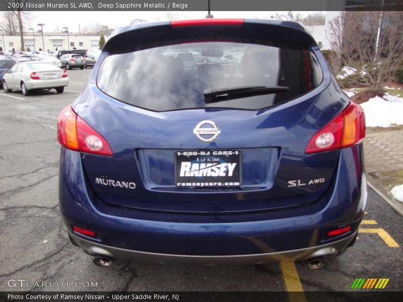 Deep Sapphire Metallic / Beige 2009 Nissan Murano SL AWD