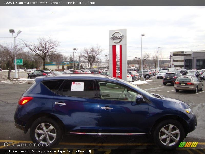 Deep Sapphire Metallic / Beige 2009 Nissan Murano SL AWD