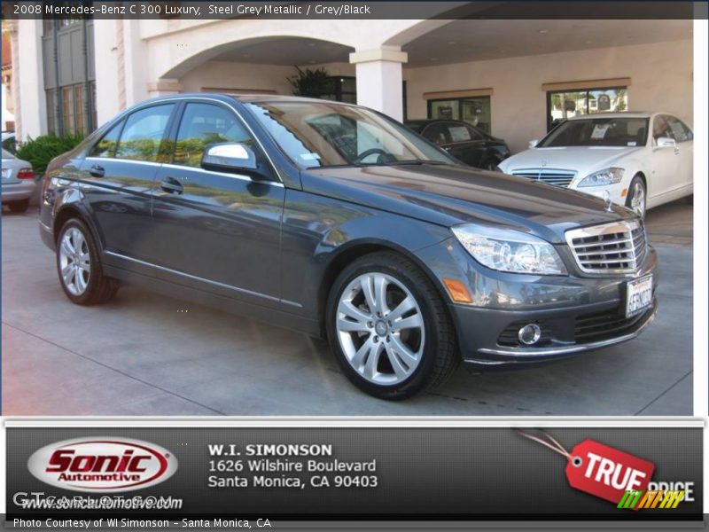 Steel Grey Metallic / Grey/Black 2008 Mercedes-Benz C 300 Luxury